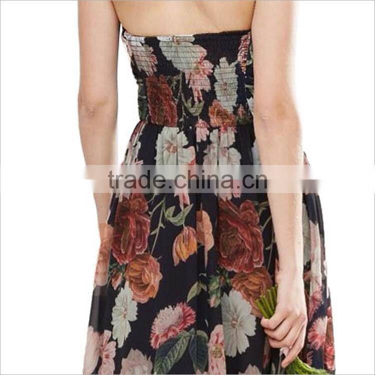 Multi Colors Cheap Print Floral Chiffon New Fashion Women Dress Long Dress Chiffon Maxi Dress New Style With Printed Dress