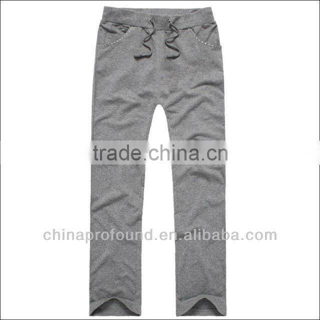 Classic lady's casual sweat pants / trousers with Rhinestone