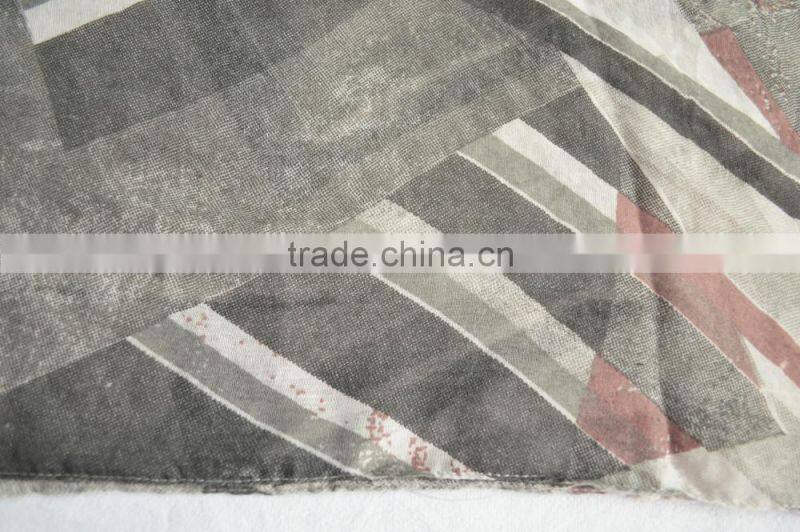 Fashion high quality women viscose print geometric pattern designer scarf
