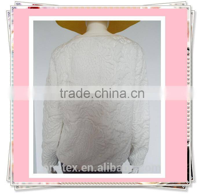 Ladies' jacquard fabric O-neck sweatshirt