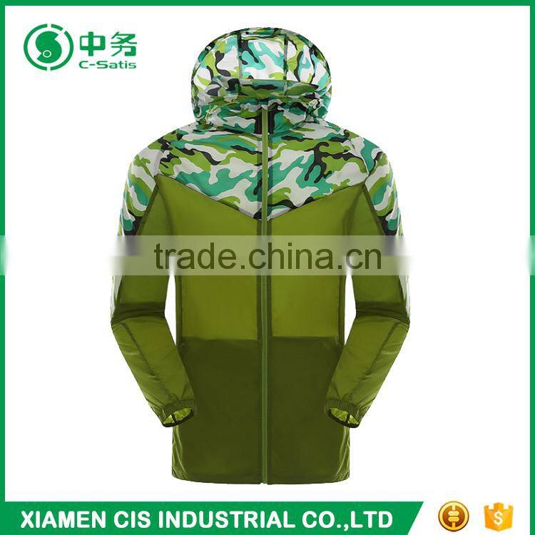 Factory Direct Lightweight Unisex Camo Printed Skin Windbreaker Jacket