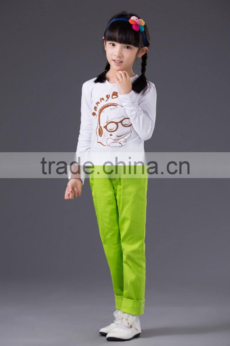 JannyBB Pattern printed pure cotton white long sleeve baby girl shirt kids