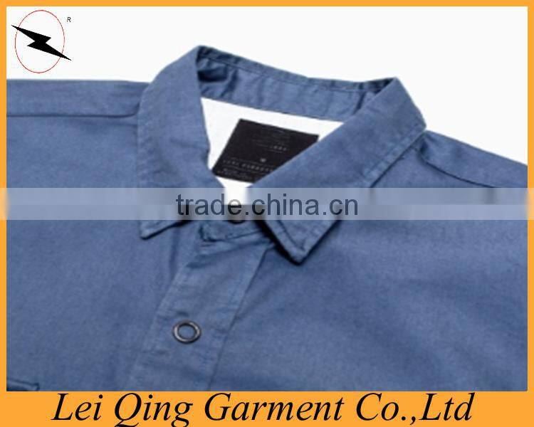 Mens long sleeve stone washed denim shirts