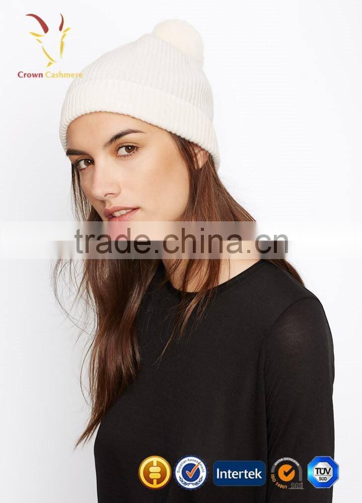 Mongolian Fur Pom Hat,Fur Ball beanie hat
