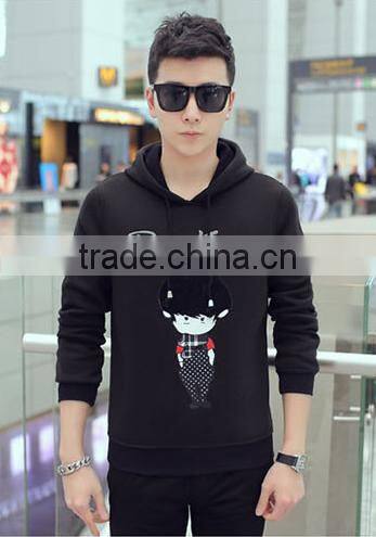 china clothing manufacturers oem custom 100% cotton long sleeve printed pullover hoodie without pockets