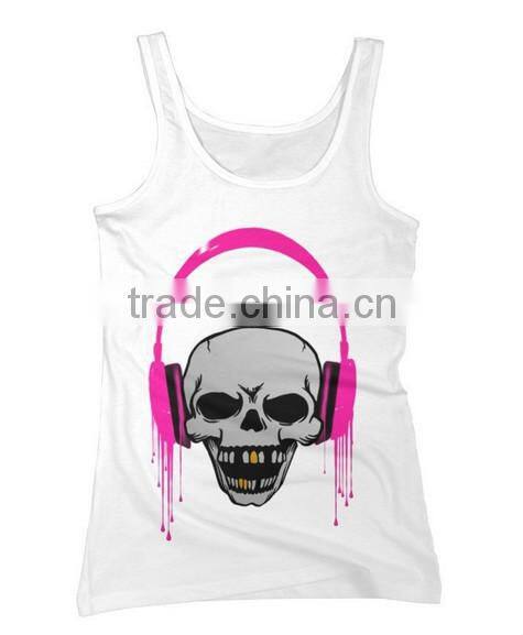 Alibaba china custom printing 100 cotton stringer tank top women