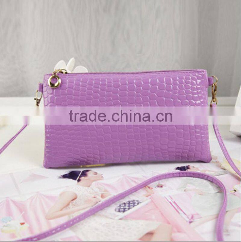 Korean fashion single shoulder pu leather crocodile lady women's shopping hand bag