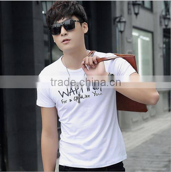 Wholesale Man Clothes 2016 Fitness Tshirt White T-shirt OEM/ODM
