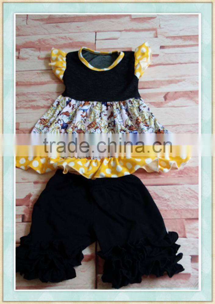 wholesale girls boutique children's summer green snowman pattern suit