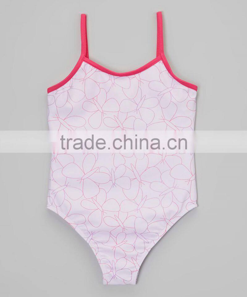 New Style Girl Swimwear With White Butterfly One-Piece Girl Beachwear Girls Clothing G-NP-S905-384