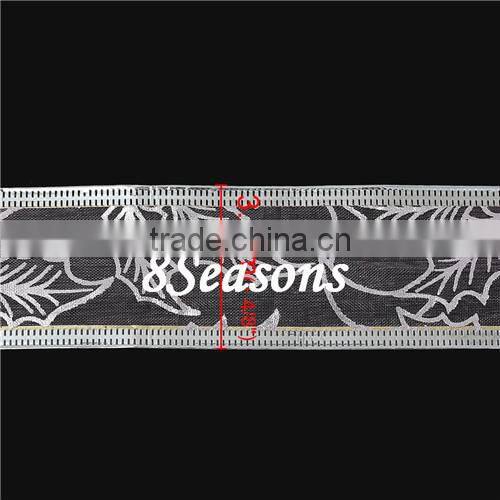 Pink Christmas Pattern Organza Ribbon For Christmas Decoration 3.8cm