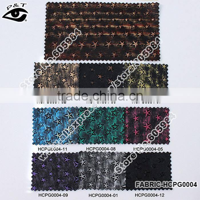 Synthetic Leather PU leather Colorful Star Printed Patterns For Shoes Bags Furnitures