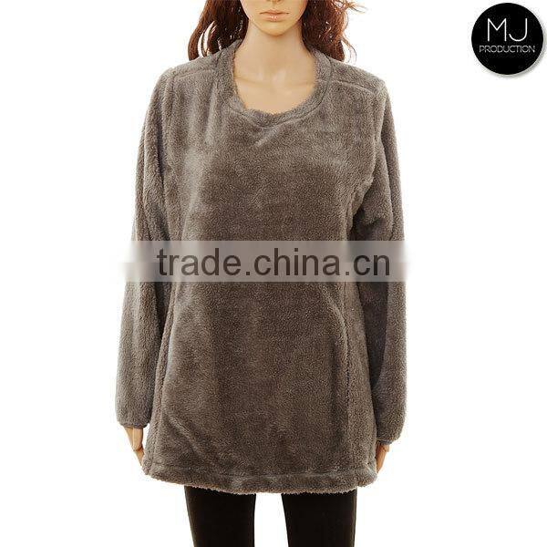Wholesale Winter Girls Sweater Jacket Monogrammed Sherpa Fleece Quarter Zip Pullover Woman Clothing