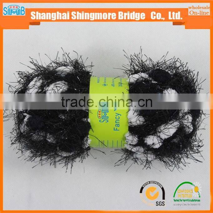 China twisted yarn factory direct wholesale feather pompom yarn for knitting scarf in factory price