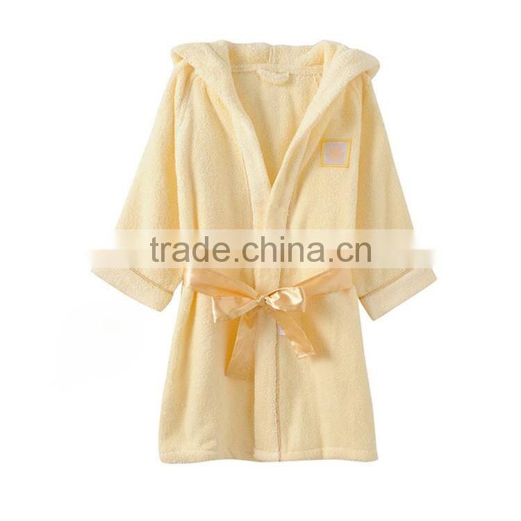 Soft kids hooded robe velour fabric and slippers