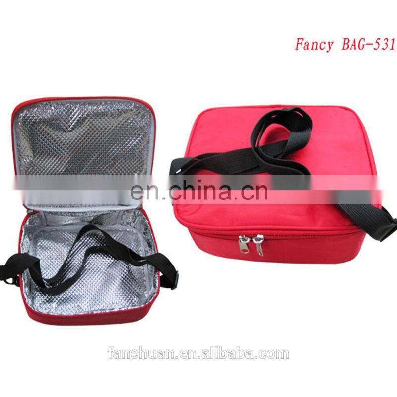 Factory Directly Polyester Red Thermal Pizza Bag