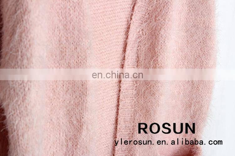 High fashion womens clothing pure color cardigan hand knitted sweater