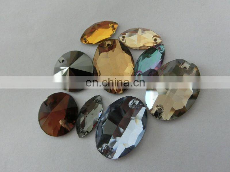 capri blue jet flat back oval stone sew on rhinestones pujiang crystal manufacturer