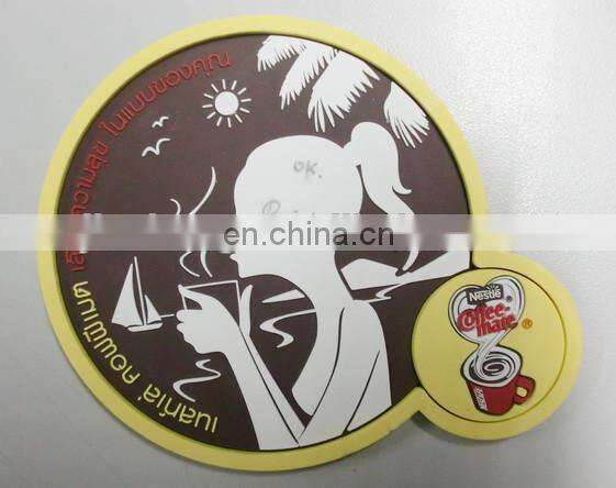Custom design heat-resistant pvc coaster for beverage coffee