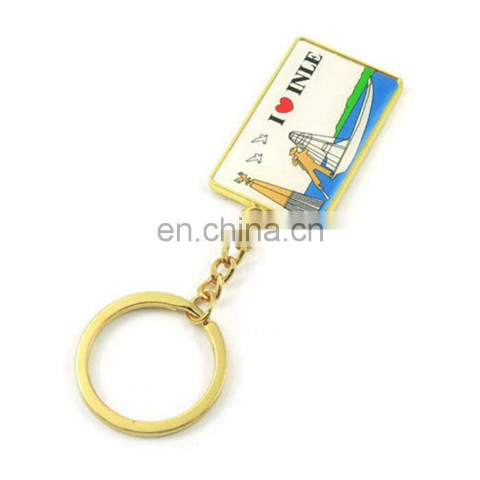 Plain Tourism Souvenir Building High Quality Custom Shaped Metal Key Charm Keyholder Keychain