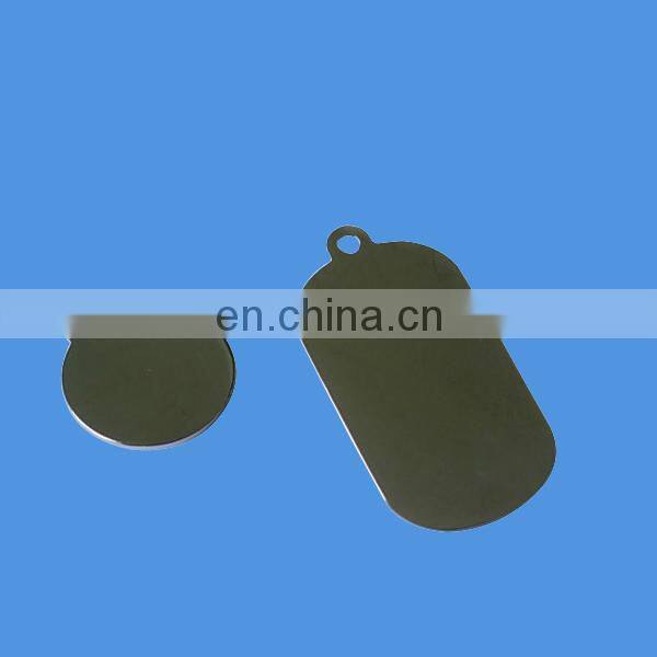 Round shaped metal blank dog tags