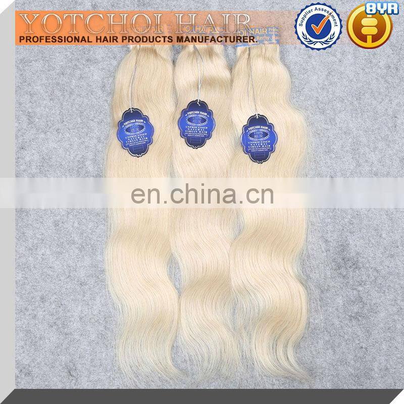 Good luster and smooth hair charming design full cuticle thick bundle cheap Russian 2 inch root blonde body wave remy human hair