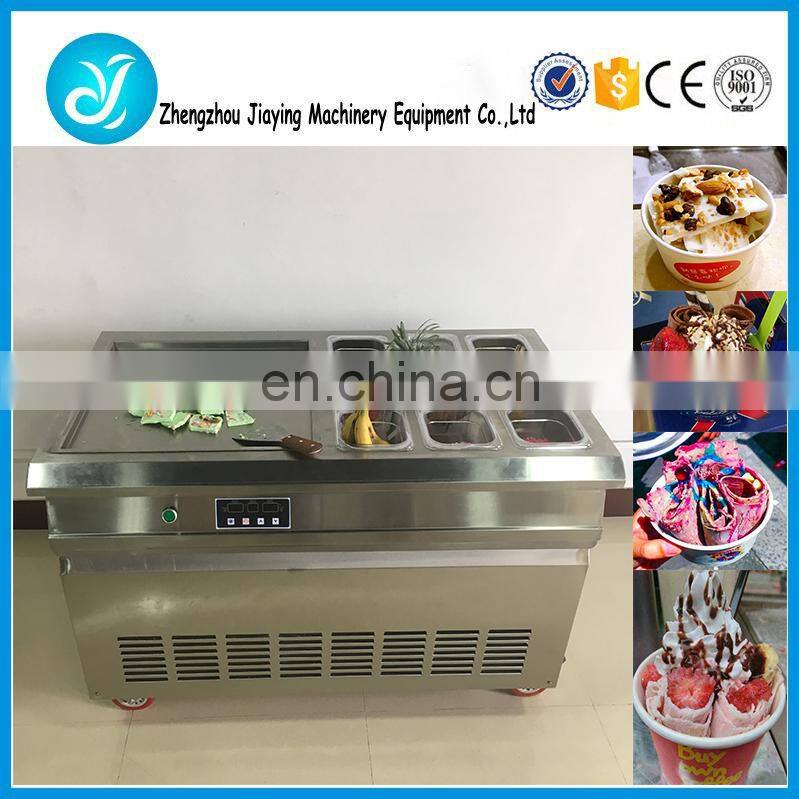 Fried Ice Cream Roll Machine with flat table