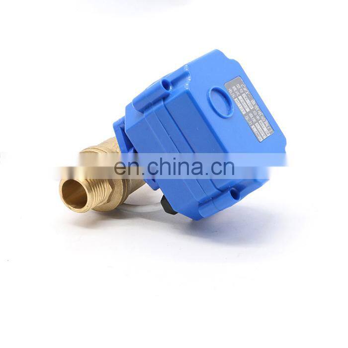 2 way mini electric actuator control valve brass CR02 DC12V MXF 1/2" motorized ball valve