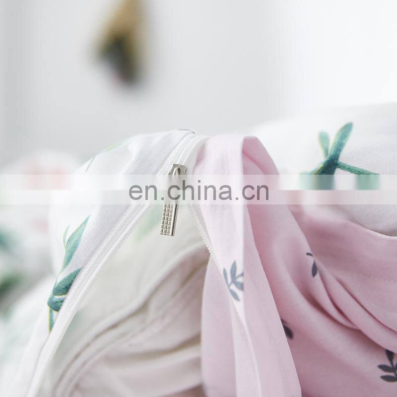 i@home Whole sale modern 100% cotton modern bedding sets linen sheets duvet cover with flamingo delicate pattern for living room