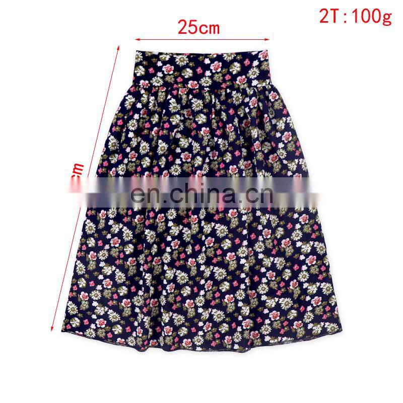 Custom baby girls petal skirts colorful prints fabric children girl maxi skirt