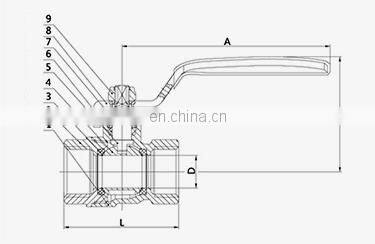 cf8m 1000 wog dn20 pn40 cw617n dn10 dn40 brass 5 inch ball valve