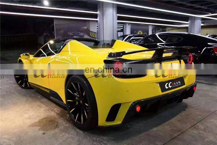 Beautiful carbon fiber material MS style body kit for Ferrari 458 front lip rear lip side skirts wing spoiler fenders canards
