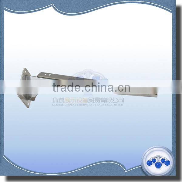 Metal wall mount glass holder for shelves