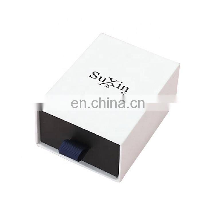 custom design printed laser hologram kraft paper jewelry packaging drawer gift box with logo
