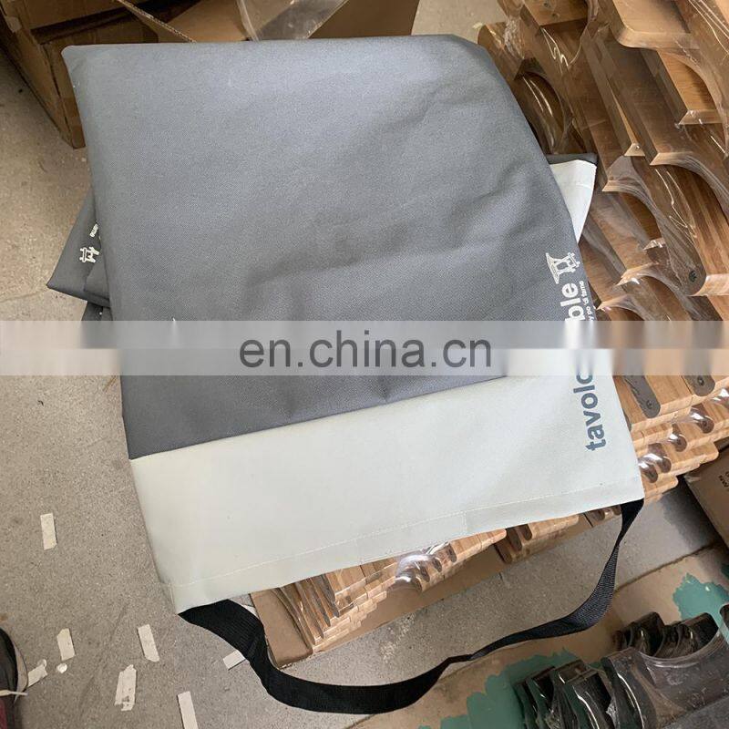 foldable bamboo table travel picnic tray cut out holds 4 stemmed wine glasses folds flat for easy transport with a carry bag