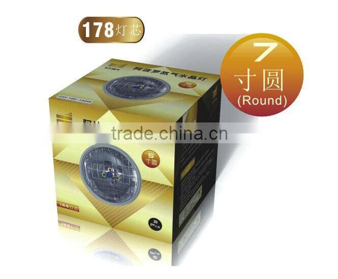 High quality 6014, 6015,6024 7'roundxenon headlight headlamp with gold supplier in alibaba