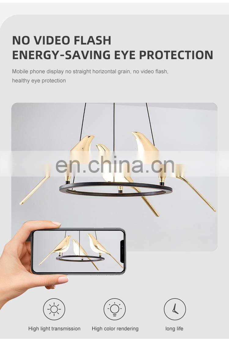 New Product Decoration Indoor Living Room Bedroom Aluminum Acrylic Black Gold Modern LED Pendant Lamp