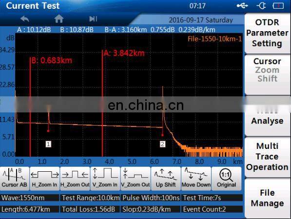 1310/1550nm 32/30dB Built-in VFL 10mW OTDR SM TMO300 Optical Time Domain Reflectometer Tester