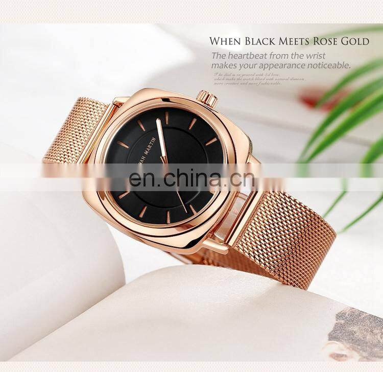 HANNAH MARTIN 106 Luxury Ladies Watches Stainless Steel Mesh Strap Japan Quartz Movement Women Wrist Watch