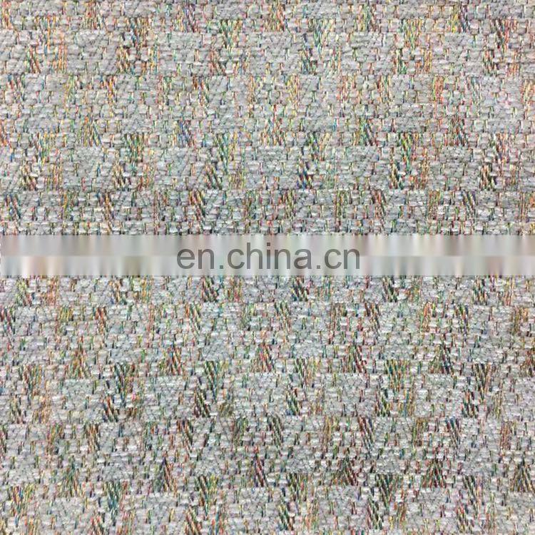 polyester chenille geometric jacquard fabric from stock