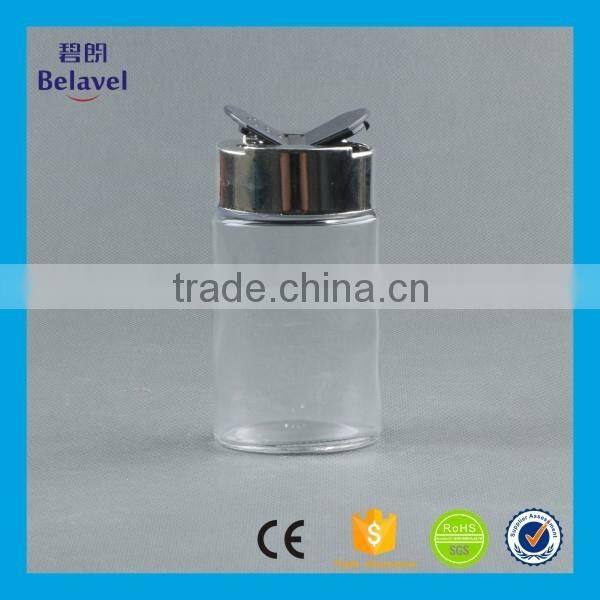 125ml clear pepper chili storage jar glass spice bottle with cap