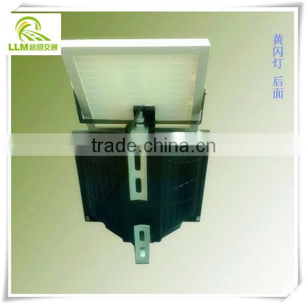 Wholesale LED solar powered yellow flashing warning traffic light