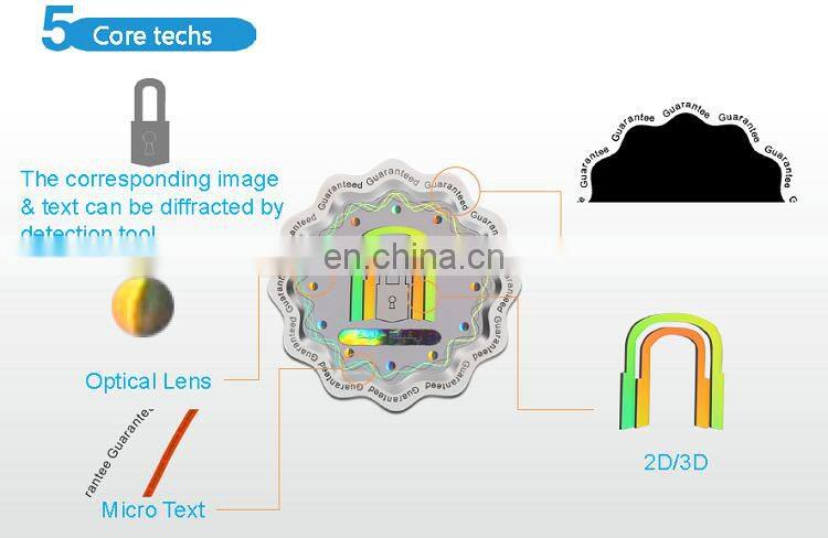 Shiny Personalized Customized Round Brand Protection Hologram Stickers