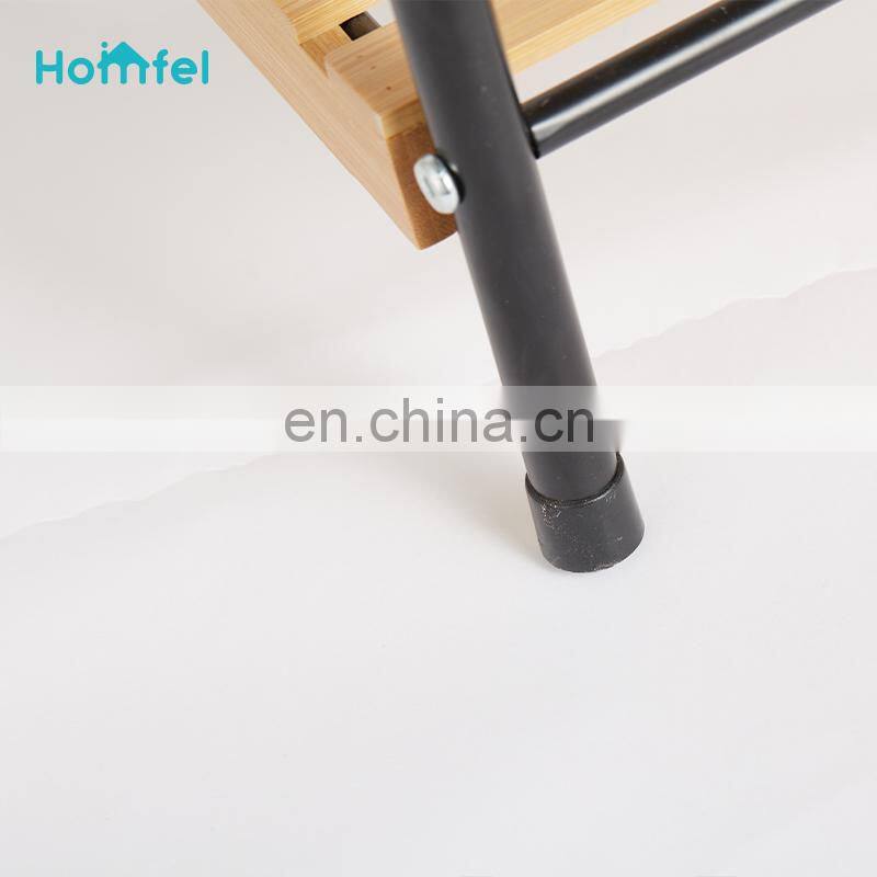 Stylish 3 Tier Metal Wire Rectangle Storage Caddy With Bamboo Base Rectangle Organizer Bathroom Kitchen Office