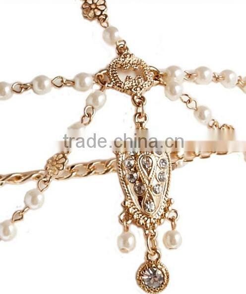 2015 diamond pearl tassel hair accessories jewelry made in China