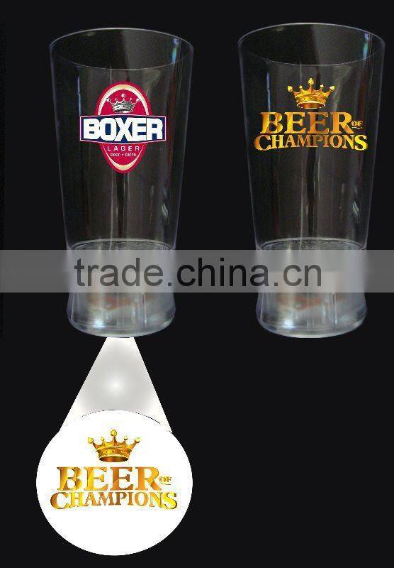 flashing projector cup,led plastic lighting cup,fashion beer cup for promotion