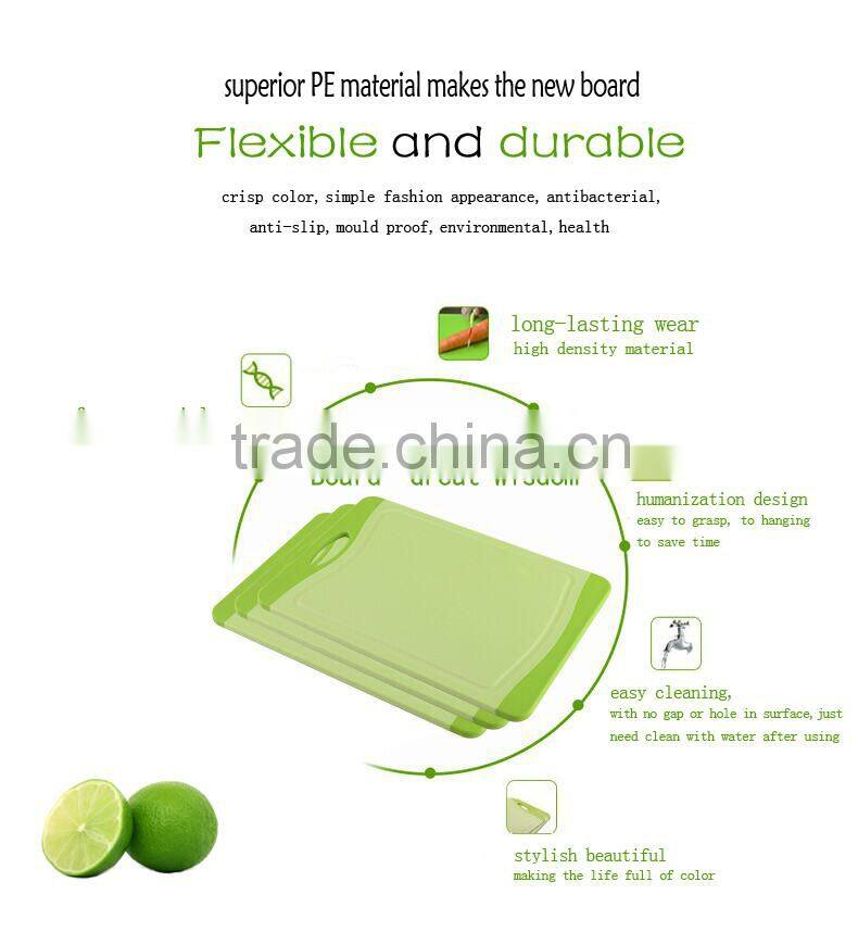 high quality plastic pe chopping board with round or rectangle shape