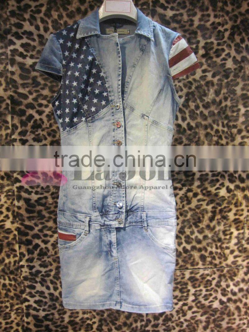 2016 Summer fashion short denim dresses for women