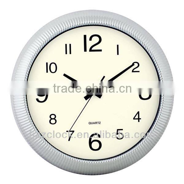 Quartz Movement Clock Silent, 15 inch Plastic Quartz Wall Clock