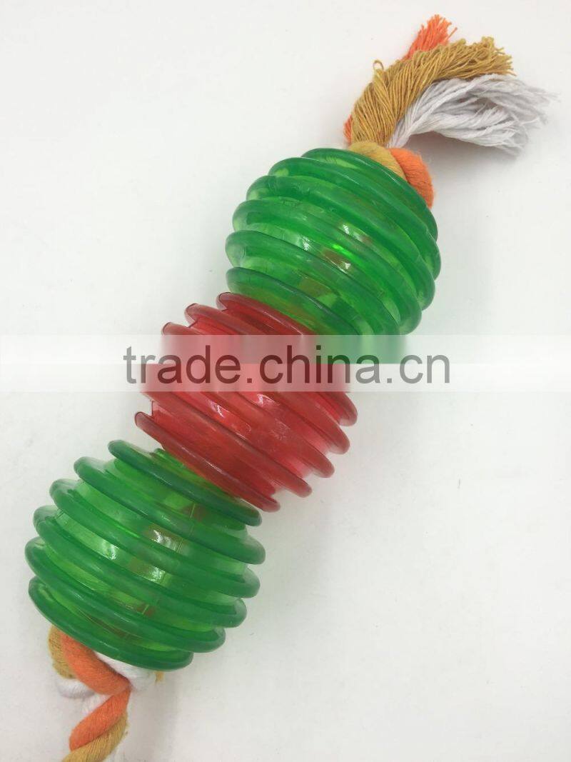 Pet product cotton rope TPR ball toy for dog three ball toys